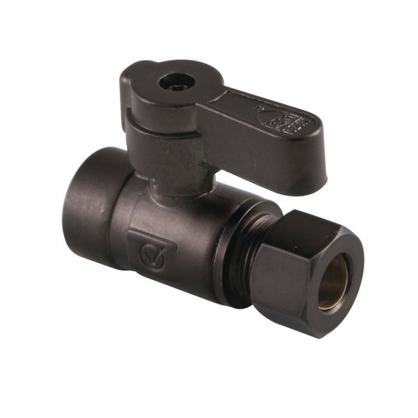 Kingston Brass KF4325ORB 1/2" Sweat X 3/8" OD Comp Straight Stop Valve, Oil Rubbed Bronze KF4325ORB